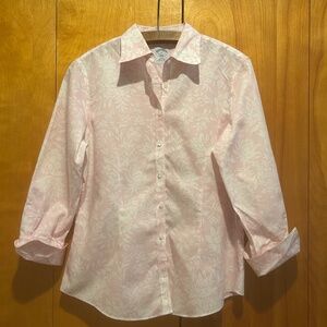 Brooks Brothers Pink & White‎ Floral Print Button Down-Sz 6-Preppy-Old Money